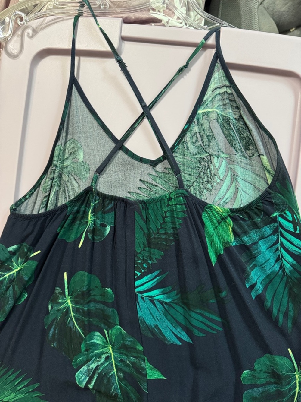 Old Navy Navy Maxi Skirt with Green Tropical Print - Picture 5 of 6
